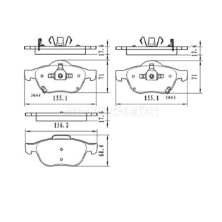 Колодки тормозные перед TOYOTA AVENSIS #T22# 97-03 SAT