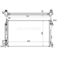 Радиатор SAAB 9-3 1.8/1.8T/2.0T/2.2TD 03-/OPEL VECTRA C/SIGNUM 2.0TD/2.2/2.2TD/3.2 03-/CADILLAC BLS SAT