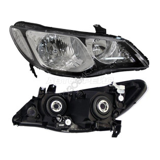 Фара HONDA CIVIC 05-11 прав 4D под эл. корректор, поворот белый SAT