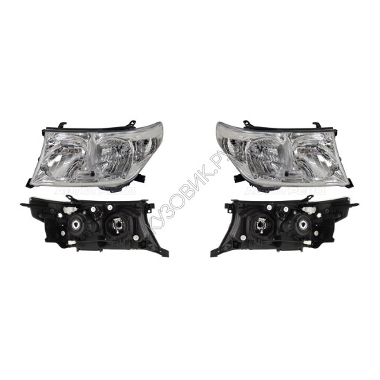 Фары Тойота Лэнд Крузер Toyota LandCruiser 200 (2008-2011) комплект 2 штуки левая и правая SAT высокое качество